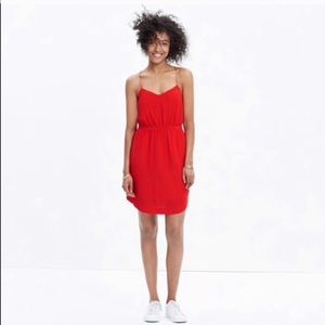 Madewell red silk dress
